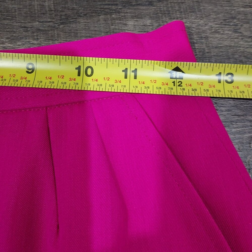 Evan Picone Petite Pink Fuchsia Megenta Skirt Size 2 Wool Vintage 1980s Lined - Picture 7 of 9